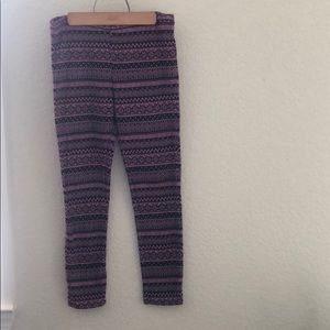 Pink patterned feece leggings